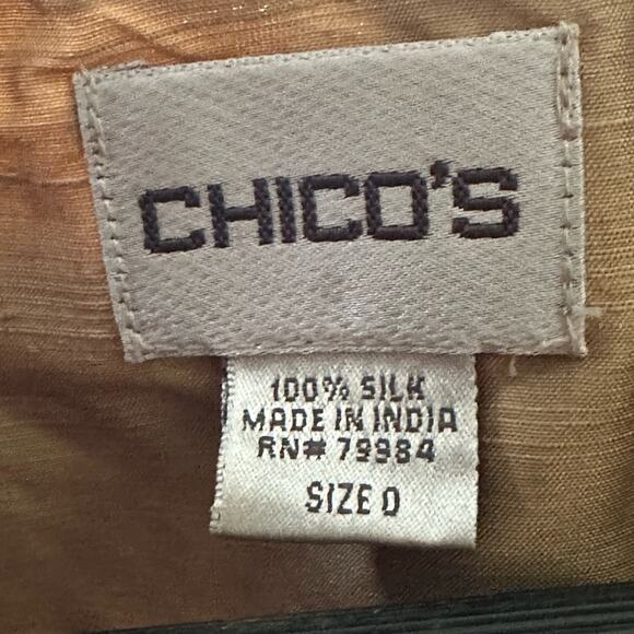 Vintage Chico’s Gold Silk Ruffled Open Jacket - Picture 3 of 3